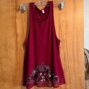Xhilaration Deep Red Sleeveless Top